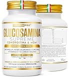 Glucosamina Condroitina msm integratore 2408 mg/giorno NUTREA PRO® con Boswellia Serrata Alto Dosaggio, Acido Ialuronico, Curcuma, Vitamina C,D, Zinco. Integratore articolazioni. Cartilagine ginocchio