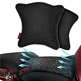 Badass Moto Cool Mesh Motorcycle Seat Cover, Max Airflow Motorcycle Seat Pad, Cooling Seat Cushion Stops Sweat, Adds Sun Shade. Removable Padded Insert. Fits Harley Davidson, Cruiser, Sport Bikes - LG