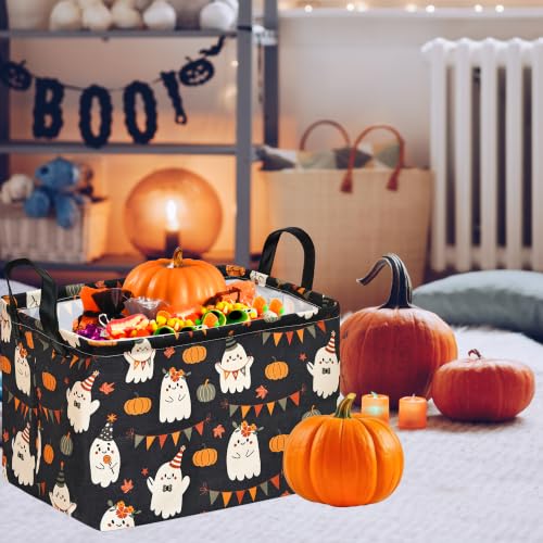 Image of Halloween Shelf Nursery Storage Basket Laundry Hamper Storage Box and Bins for Home Clothes with Handles