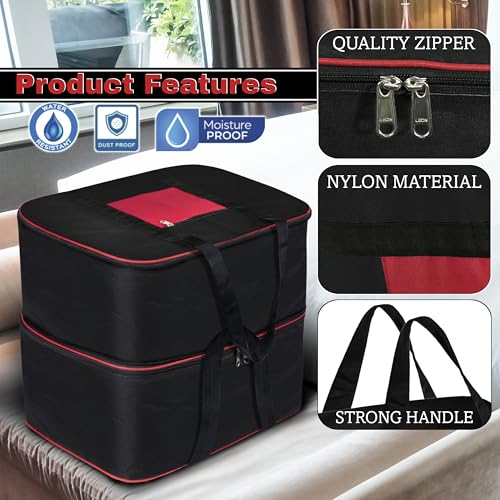 Image of Storite Expandable Moisture Proof Nylon 142 L Heavy Duty Extra Large Storage Bag For Clothes /Blankets /Bedsheets /Toys /Stationery Paper Rectangular(RedBlack, 57x49x51cm)