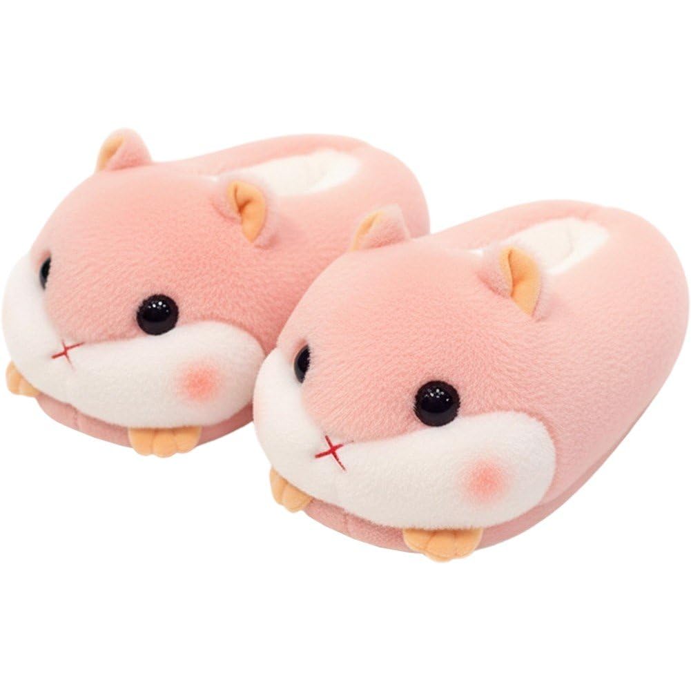 Pantoufles hamster en peluche douce et chaude pour femme