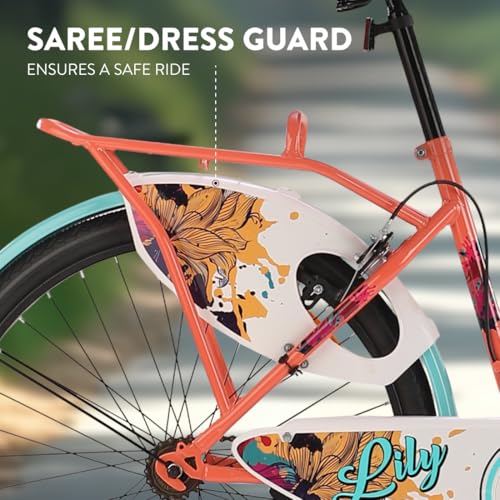 Image of CULTSPORT by Cult Lily Cycle for Girls /Women 26 inch, Bicycle for 13+Years with Steel Frame & Inbuilt Carrier I 85% Assembled with Rigid Fork, Frame Size :15 inch, Womens, Peach