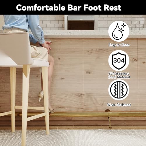 Bar Foot Rail Kit 4ft / 6ft / 8ft - Stainless Steel Complete Floor Standing Bar Foot Rest - Brass Gold Foot Rail System with Tubing, Wall Brackets, End Caps & Internal Connector by Florisky - Used condition - Image 2