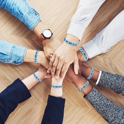image for SONNYX 18 PCS WWJD Bracelets Pack Adjustable Wristbands What Would Jes