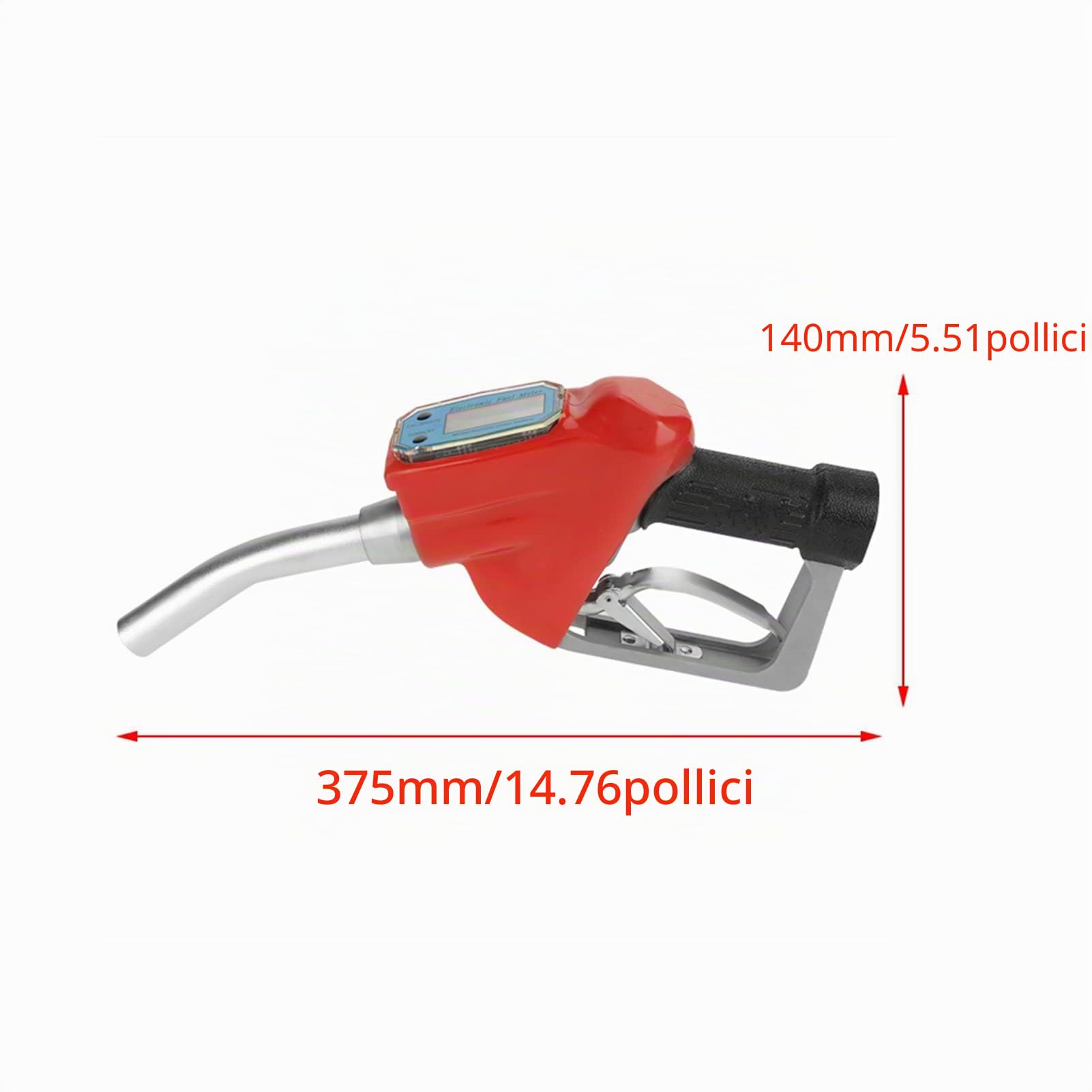 Fuel + Meter Flussometro Carburante Alluminio 1Pc Digital Benzina Ugello Pistola Ugello di Rifornimento con Misuratore di Portata