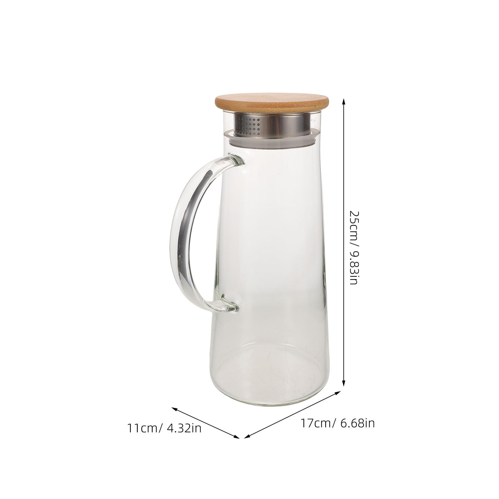 Jarra de Vidrio de Borosilicato para Jugo con Tapa Hermética | Capacidad de 3.8 Litros, Vertido Fácil y Limpieza Sencilla, Resistente al Calor, con Bambú y Acero Inoxidable