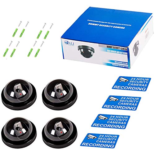 image for WALI Dummy Fake Security CCTV Dome Camera with Flashing Red LED Light 