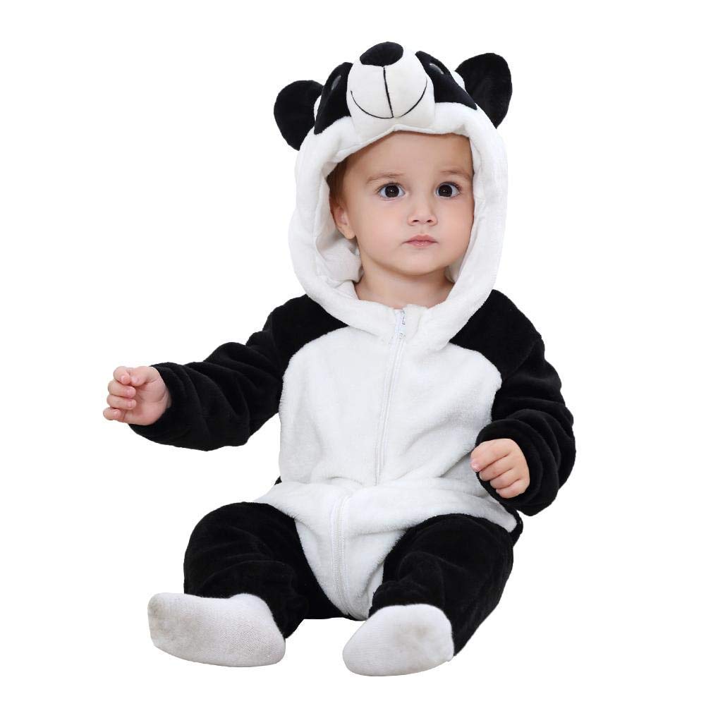 TASLAR Soft Flannel Unisex Baby Infant Kids Costume Jumpsuit Panda Dinosaur Style Cosplay Clothes Bunting Outfits Snowsuit Hooded Romper Outwear