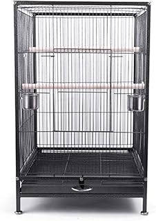 Birdcage 75Cm Large Parrot Bird Cage for Cockatiel Lovebird Birdcage Durable Frame Black Metal Travel Bird Cage Pet Home Bird Cage