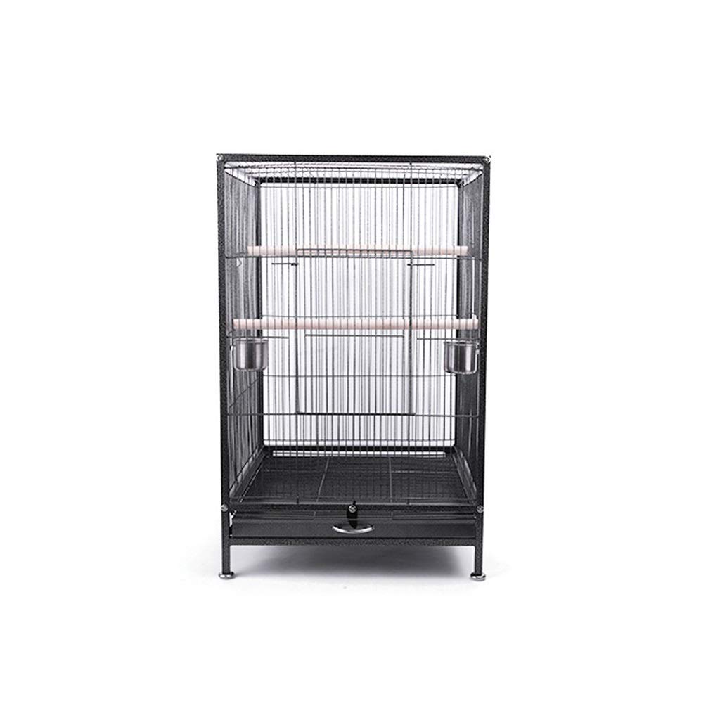 HTTGDGDH Solid Bird Cage 75Cm Large Parrot Bird Cage For Cockatiel Lovebird Birdcage Durable Frame Black Metal Travel Bird Cage Pet Home For Lovebirds Finches Parrotlet Bird Cage,