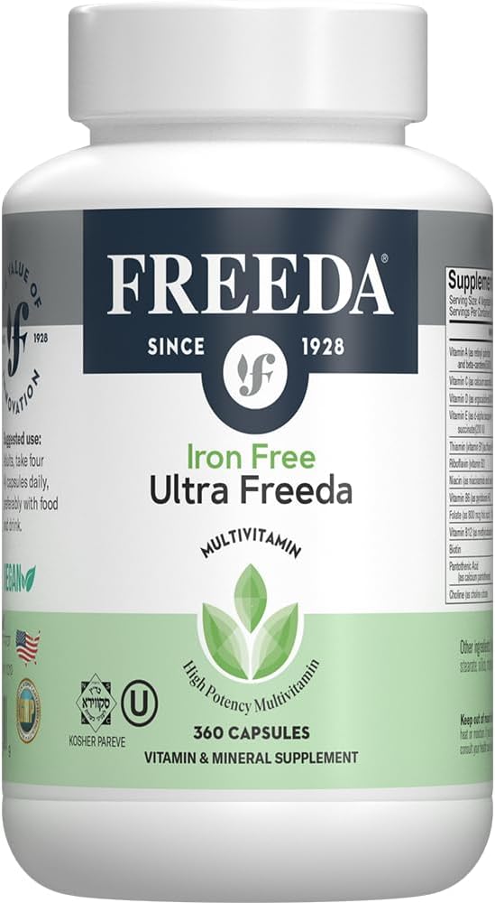 FREEDA Maximum Strength Multivitamin – High Potency Daily Supplement for Active Adults (Men & Women) – Iron Free – SCD Diet Compatible – 120 Capsules – Ultra Freeda - Image 7