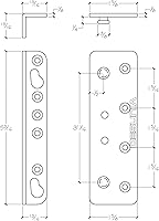 Vista 7 de Set of 4 - No Mortise Bed Frame Brackets - Connects Headboard & Footboard to Side Rails - Screws & Instructions Included
