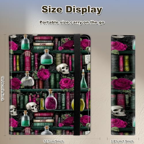 Image of Photo Album 4x6 120 Photos with Strong Elastic Band, Bookshelf Skull | Large Capacity Premium Leather Picture Album, Portable Wallet Albums Photo Book for Family Anniversaries Wedding Baby