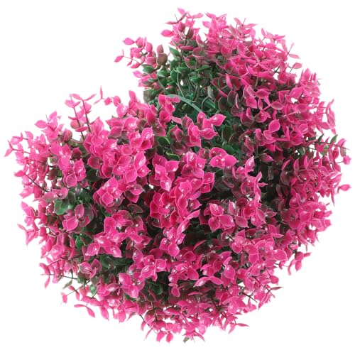 Baluue Bola Decorativa de Césped Artificial Colgante Bola Topiaria de Plástico Simulada Planta Falsa para Decoración de Hogar Jardín y Bodas Color Púrpura