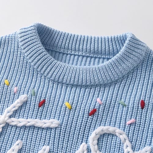 IWIHMIV Girls Embroidered Sweaters Toddler Girl Cute Comfortable Knit Crewneck Pullover Long Sleeve Sweater4