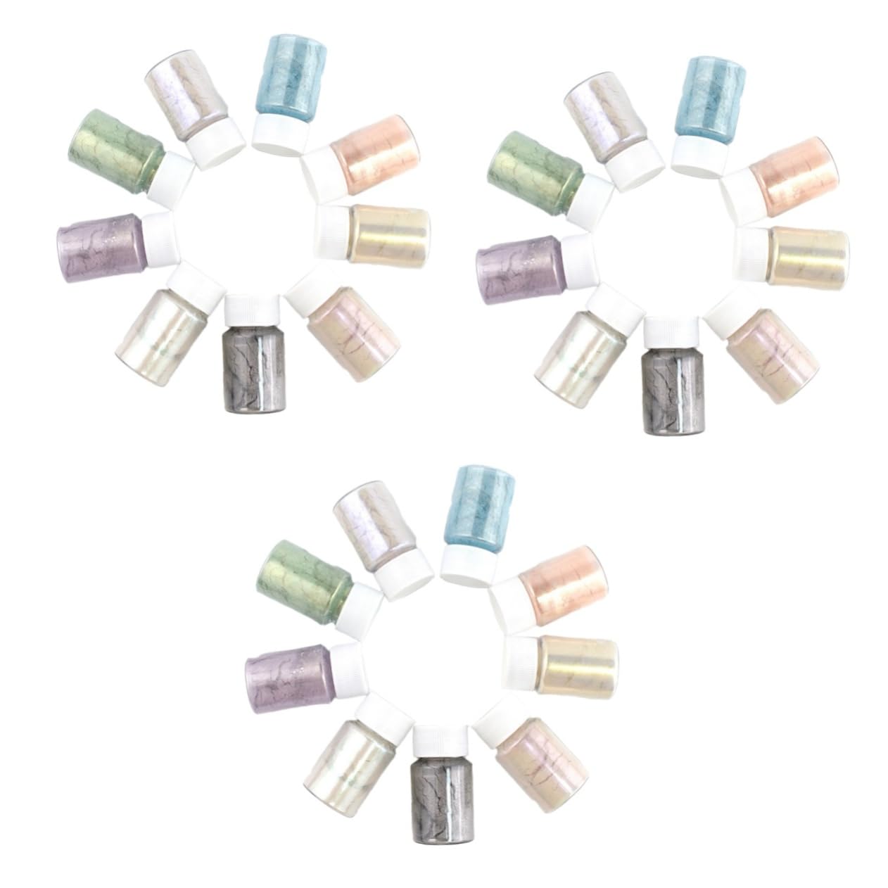 Angoily 3 Sätze Polarisiertes Pulverpulver Pigment Nagel Epoxidwettbeer in Resincolorant Störpulver Glimmerpulver Für Lipgloss Glänzendes Glimmerpulver Plastik 9 Stück * 3