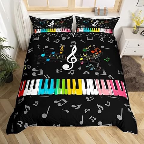 Feelyou Kids Music Themed Duvet Cover Set Cover
