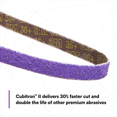 3M Cubitron Ii File Belt, 33446, 80+ Grit, 1/2 In X 18 In, Pack Of 10 File Belts, Resin Bonded, Spot Weld Removal #TOP3