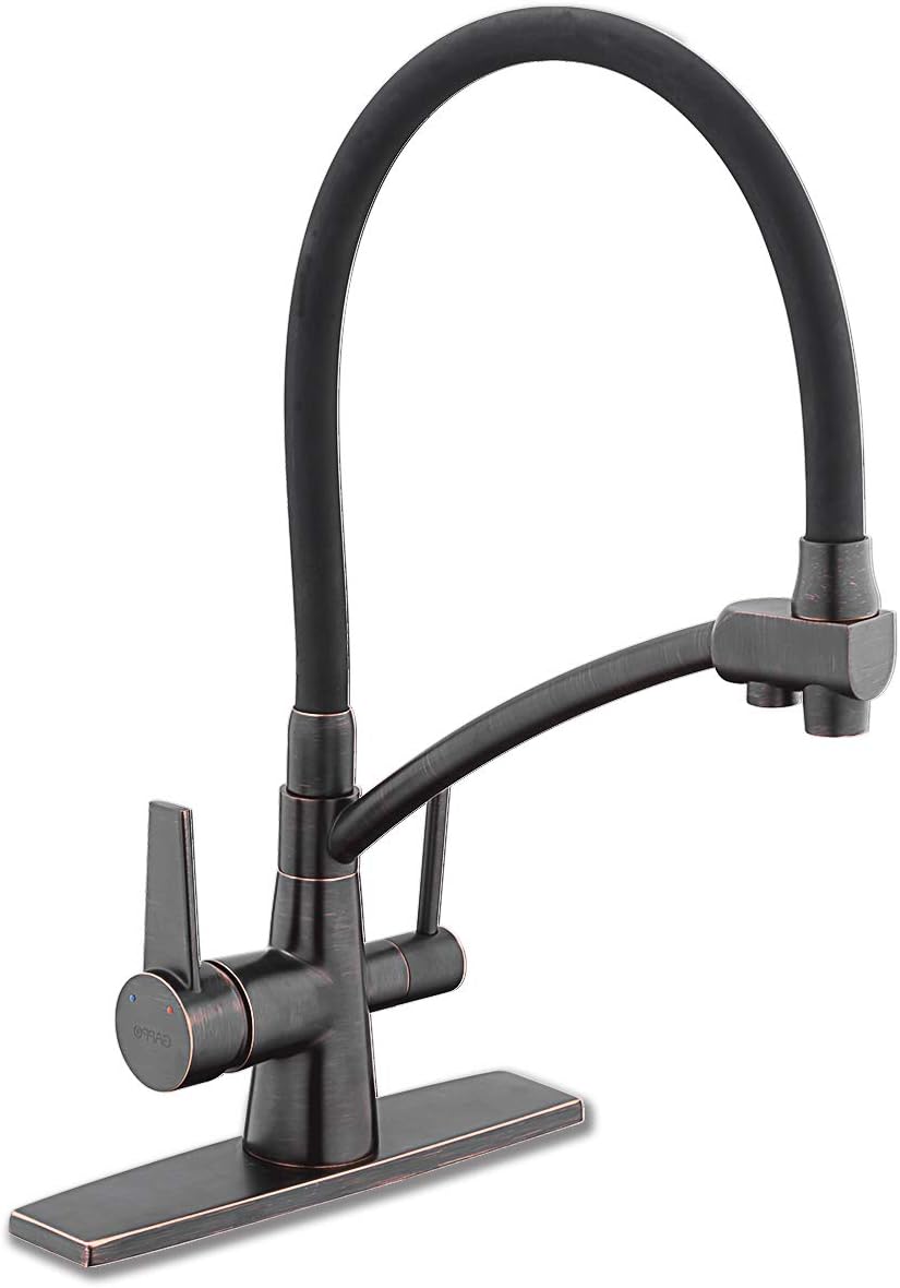 GAPPO Modern Pull Down Kitchen Sink Faucet 3 in 1 Water Filter Purifier Faucet Black Oil Rubbed Bronze