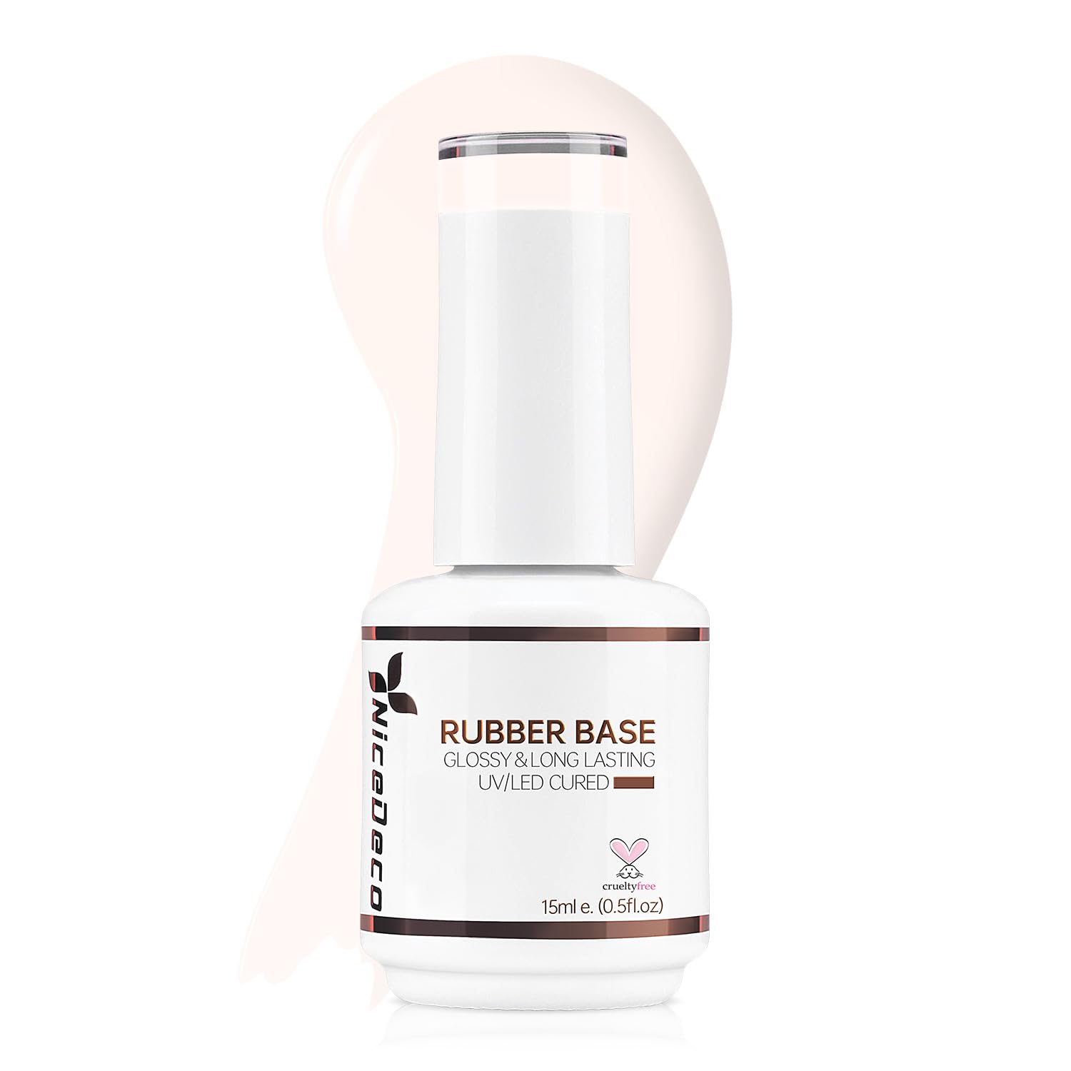 Nicedeco Base Rubber para Uñas Esmaltes Semipermanentes en Gel Base de Caucho UV/LED Soak-Off Colores Vibrantes y Duraderos 15ML 06 — view 12