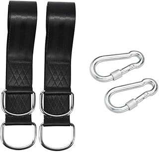 BESPORTBLE 2 Pçs De Alças De Árvore De Balanço Alças De Suspensão De Árvore Rede Suspensórios De Balanço Rede Preta Alças De Balanço Alças De Rede De Árvore Alças De Suspensão De