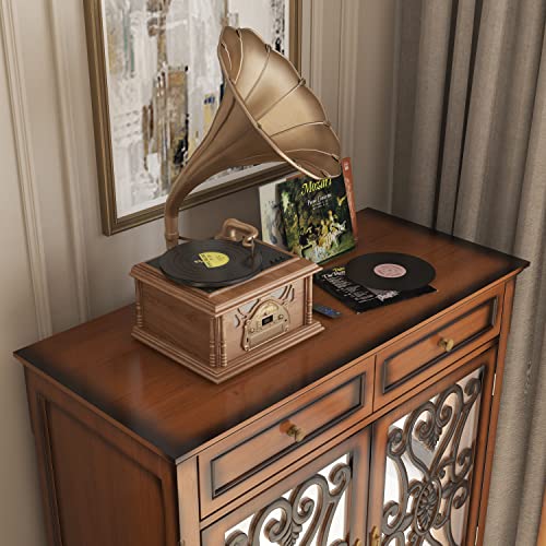 Aiegle Accent Cabinet With Mirror Doors & 2 Drawers, Wood Sideboard Cabinets, Traditional Freestanding Console Table Storage Cabinet For Bedroom, Living Room, Kitchen, Office And Hallway #TOP7