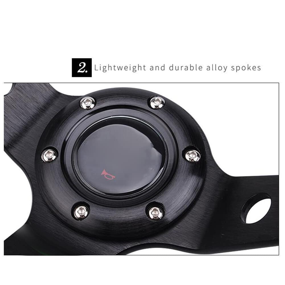 Volanti da corsa, volante sportivo da corsa per auto, volante a 6 bulloni volante a 6 bulloni Rally/Drift/Race/universale da 13 pollici in pelle scamosciata con pulsante clacson Set di accessori