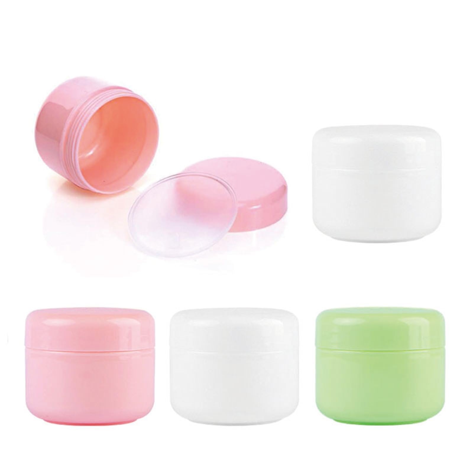 Botes Viaje Botellas rellenables de plástico Rosa, vacías, for Maquillaje, Viaje, Crema Facial, loción, cosméticos.(Pink Color,10g (ml) 32mmX 24mm)