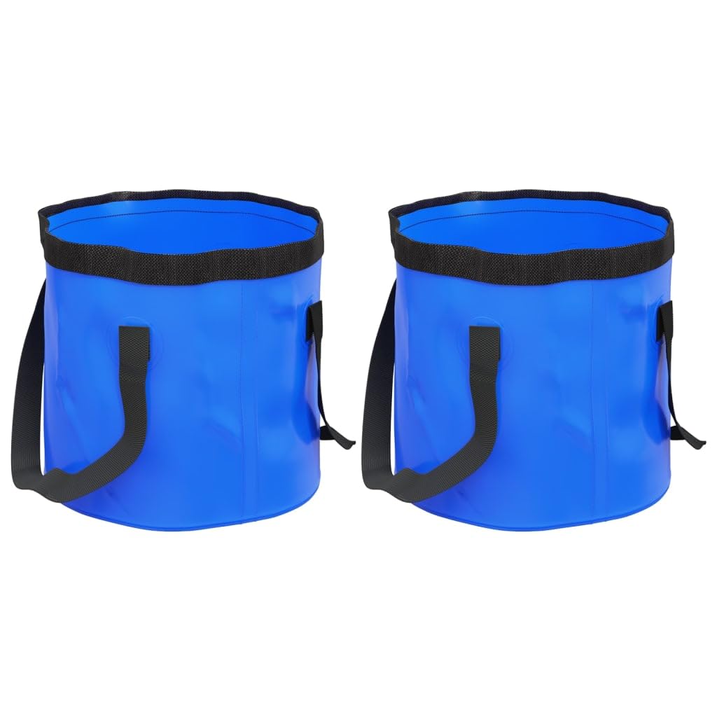 Furniture Select Falteimer 2 Stück blau 30 l PVC