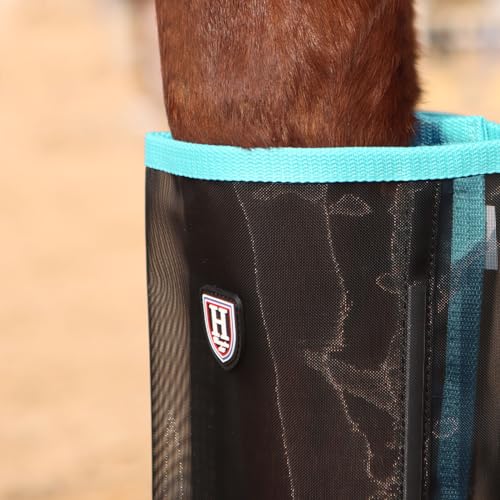 Image of Harrison Howard Loose-Fitting Horse Fly Leggings Breathable, Tear-Resistant Fine Mesh Leg Guards Stay-on Comfortable Fly Boots (Set of 4)