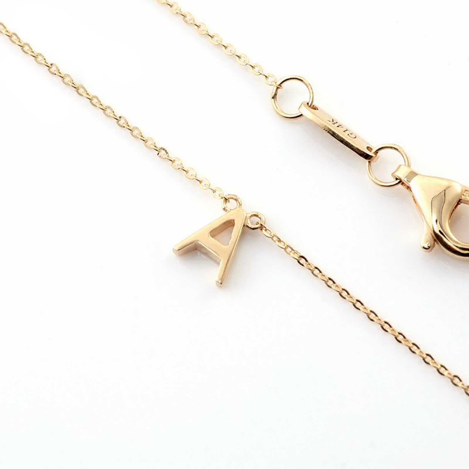 9K/14K/18K Gold Halskette für Damen, Buchstabe A Anhänger Schmuck Kettenlänge 18 Zoll