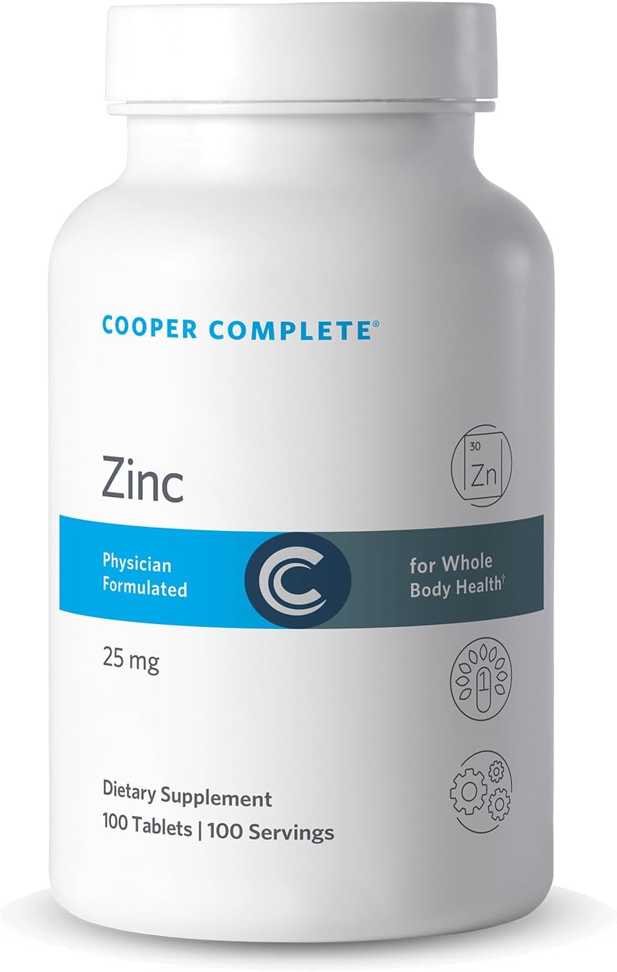 Zinc Supplement 25 mg Tablets – Immune & Antioxidant Support†, 100 Count, Cooper Complete
