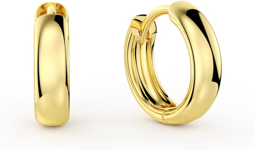 MSBLUE® 3.2mm Bold Huggie Hoop Earrings,Hoop Earrings for Women