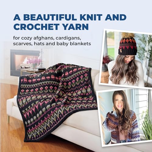 Image of Mary Maxim Prism DK Yarn, Soft Acrylic Variegated Yarn for Crocheting and Knitting, Ideal for Blankets, Sweaters and Baby Projects, 3.5 oz Skein, 290 Yards - Denim Blues