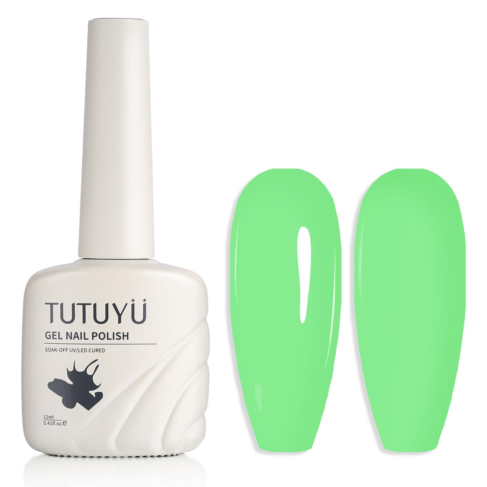 TUTUYU Neon Lemon Green Gel Nail Polish,Bright Green Gel Polish for Spring Summer, UV/LED Nail Lamp Needed,12ml