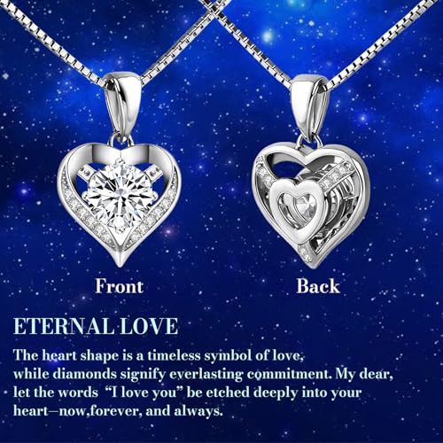 Moissanite Heart Necklace for Women, with Luxury Gift Box, High-Purity D-F Color, Diamond-Level Shiny, Brings Confidence, Radiance, Good Luck & Calm, Gift for Wife or Mom4