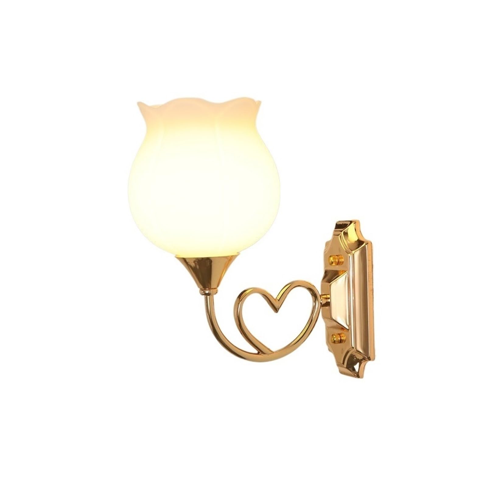 Wqqyu6hkf One Color Lights Iron Wall Sconce Tulip Glass Lamp Single & Double Head Lamps