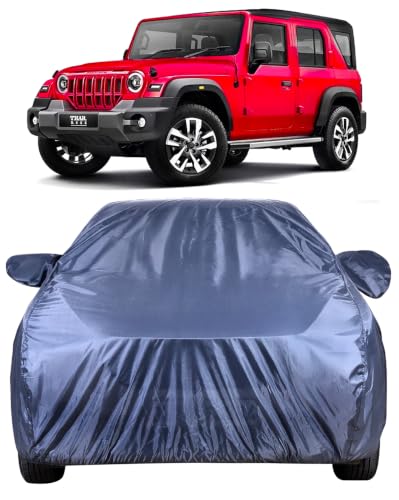 Image of Autofact Car Cover for Thar Roxx | Water-Resistant Car Body Cover | All Weather Light-Weight Triple-Stitched Outdoor Shield with UV Protection, Dustproof & Heat-Resistant