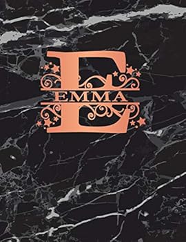 Paperback Emma: Personalized Sketchbook 8.5 X 11. Monogram Letter Ae Sketch Pad/Journal/Note Book. Black Marble & Rose Gold Cover. Doo Book