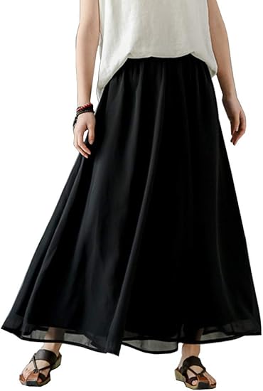 Amazon Dreambuilder ドリームビルダー レディース ワイド パンツ キュロットシフォン ゆったり 長ズボン 上質 コーディネート自由自在シンプル ズボン ロング 無地 ゆったり 大きいサイズ ブラック ロングパンツ 通販