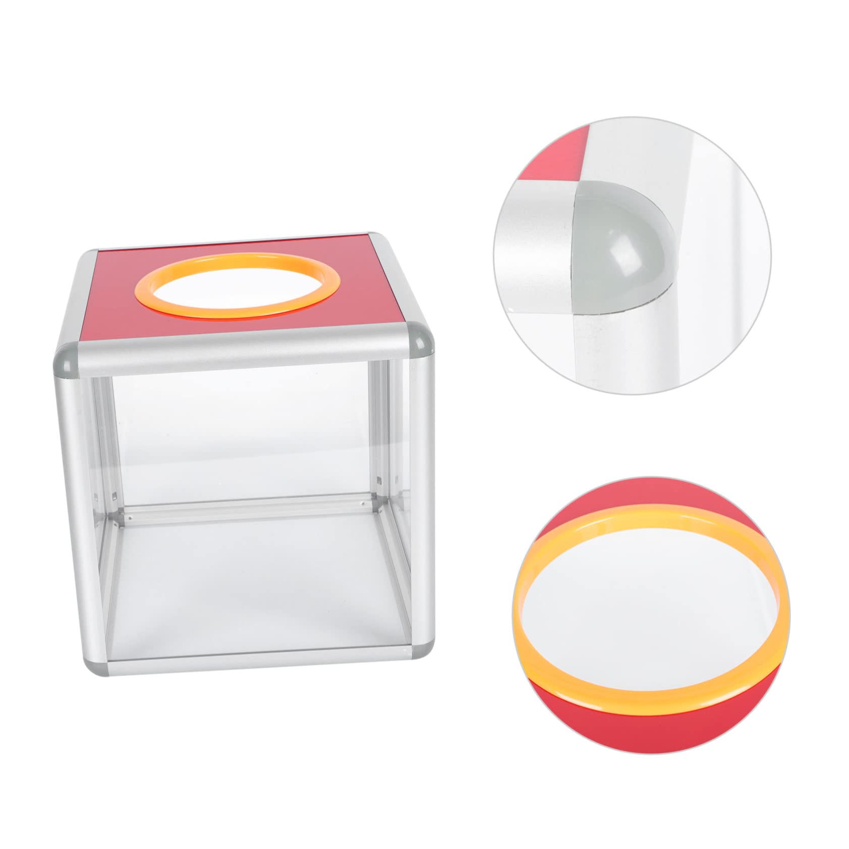 Caja Transparente Borde de Aleación de Aluminio para Sorteos de Lotería Diseño Seguro Cerradura Adecuado para Sugerencias y Papeleo en Oficina