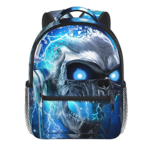 FeHuew Mochila infantil Panda cauda de sereia 43 cm plus bolsa de ombro para meninas de 1 a 5º ano, Caveira 3D, 12 inch, Mochilas Daypack