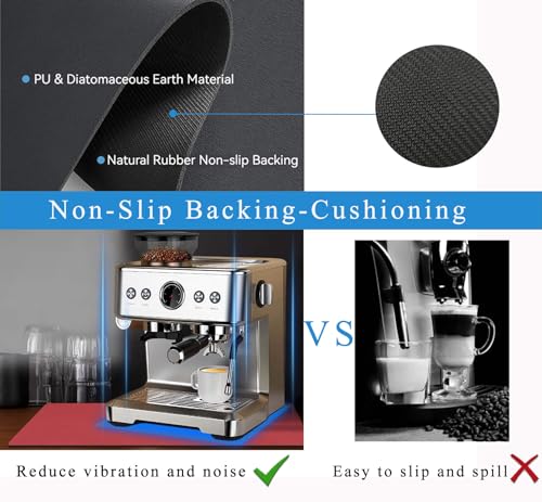Image of Coffee Mat for Countertops ,Coffee Bar Accessories Fit Under Coffee Maker Espresso Machine, Absorbent Hide Stain Rubber Mat for Countertop ,Dish Drying Mat for Kitchen Counter (Red, 12 inchx19 inch)