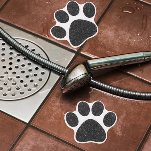 Didiseaon Anti-Rutsch-Sticker für Badewannen: 10 Stück rutschfest Badewanne Aufkleber Selbstklebende Sticker Pfote Muster für Badewannenboden Dusche Treppe und Wanddekoration