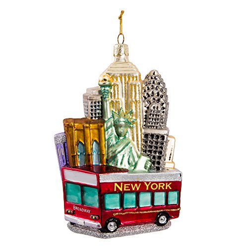 Kurt Adler New York City Cityscape, 5.53-Inch Height, Multicolor, Glass Ornament #TOP1