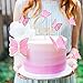 Pack of 30 Pink Color Gold Edge Mixed Size Lively 3D Butterfly Cupcake Topper for Girls Women's Happy Birthday Wedding Party Cake Wall Party Food Decorations