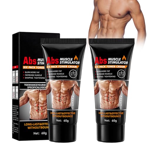 2PC Crema para Abdominales 60g, Crema para Adelgazar Abdominal, Quema Grasa Vientre, Reafirmante para Esculpir el Vientre, para los Músculos Firme, para Hombres, shentiru