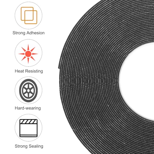 Image of uxcell 2pcs Rolls Double Sided Foam Tape Removeable PE Sponge Mounting Tape Strong Adhesive Tape Strips(Black, 50ft x 1 /4 inch x 1 /16 inch) for Home Paint Wall Hanging Poster Decor