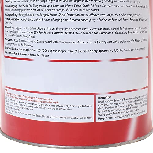 Image of BERGER Luxol Hi Gloss Enamel Golden Yellow 4Ltr