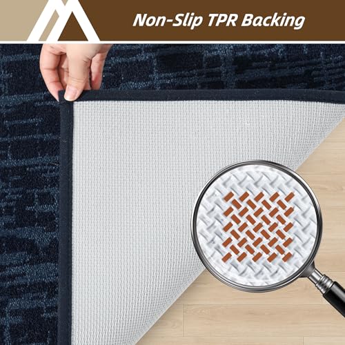 Dirt Trapper Door Mat Non-Slip Washable Entryway Rug,32"x48" Navy Blue — view 4